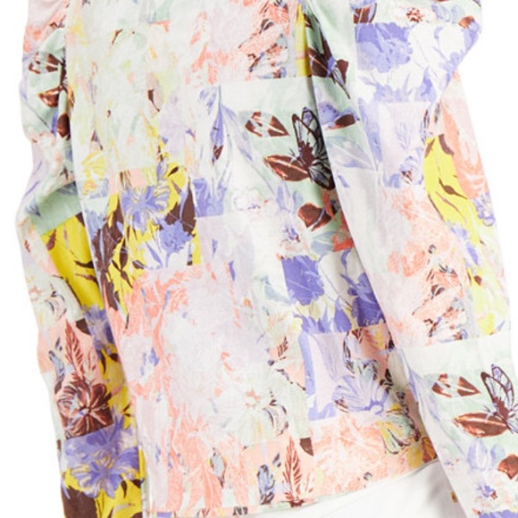 INC International Concepts Cream Tie Front Blouse with Notched Collar - Picture 2 of 2